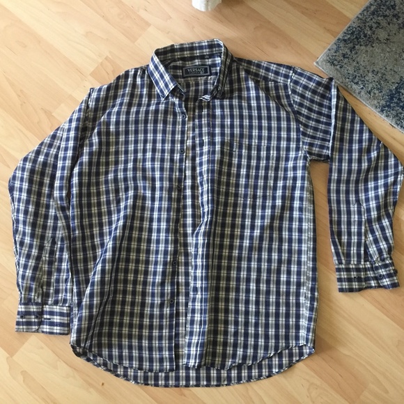 Versace Classic checked button down, size 15.5 - Picture 1 of 3